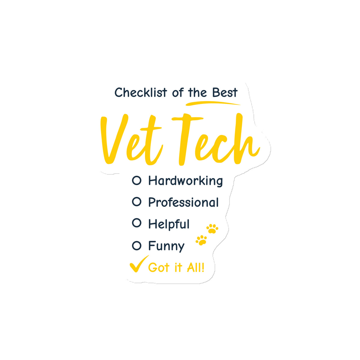 Checklist of the best Vet Tech Magnet-Square Magnet-I love Veterinary