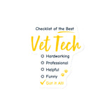 Checklist of the best Vet Tech Magnet-Square Magnet-I love Veterinary