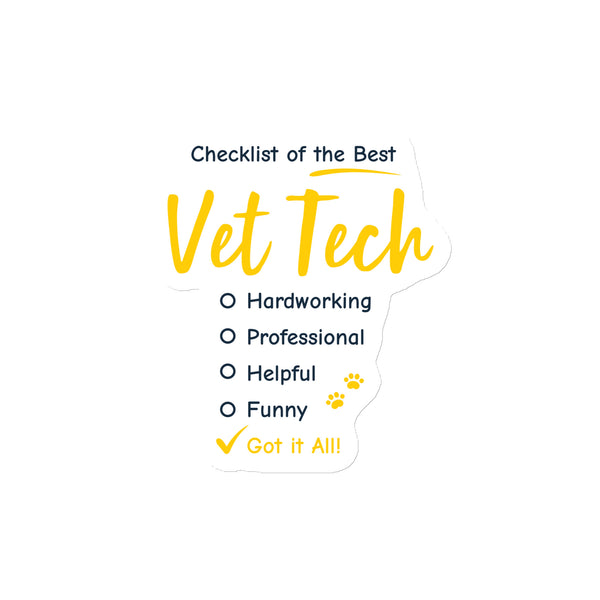 Checklist of the best Vet Tech Magnet-Square Magnet-I love Veterinary