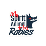 My spirit animal has rabies Magnet-Square Magnet-I love Veterinary