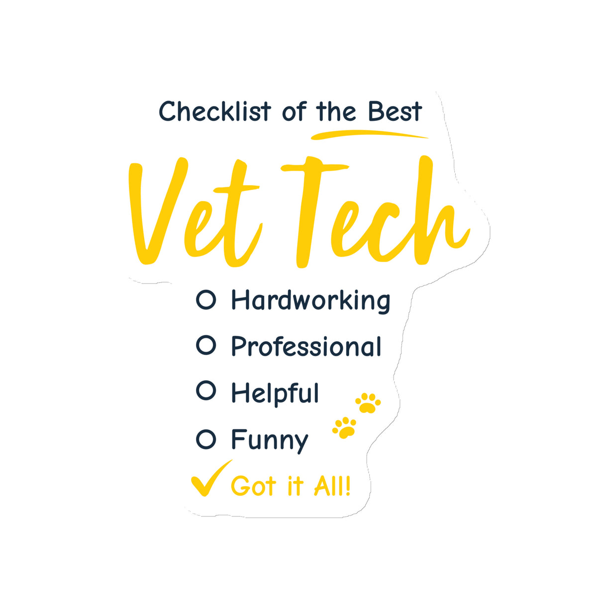 Checklist of the best Vet Tech Magnet-Square Magnet-I love Veterinary