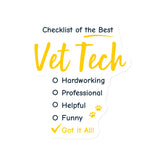 Checklist of the best Vet Tech Magnet-Square Magnet-I love Veterinary