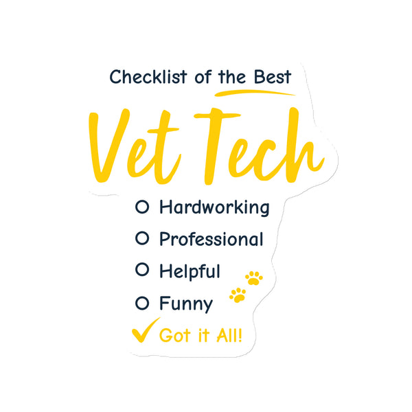 Checklist of the best Vet Tech Magnet-Square Magnet-I love Veterinary