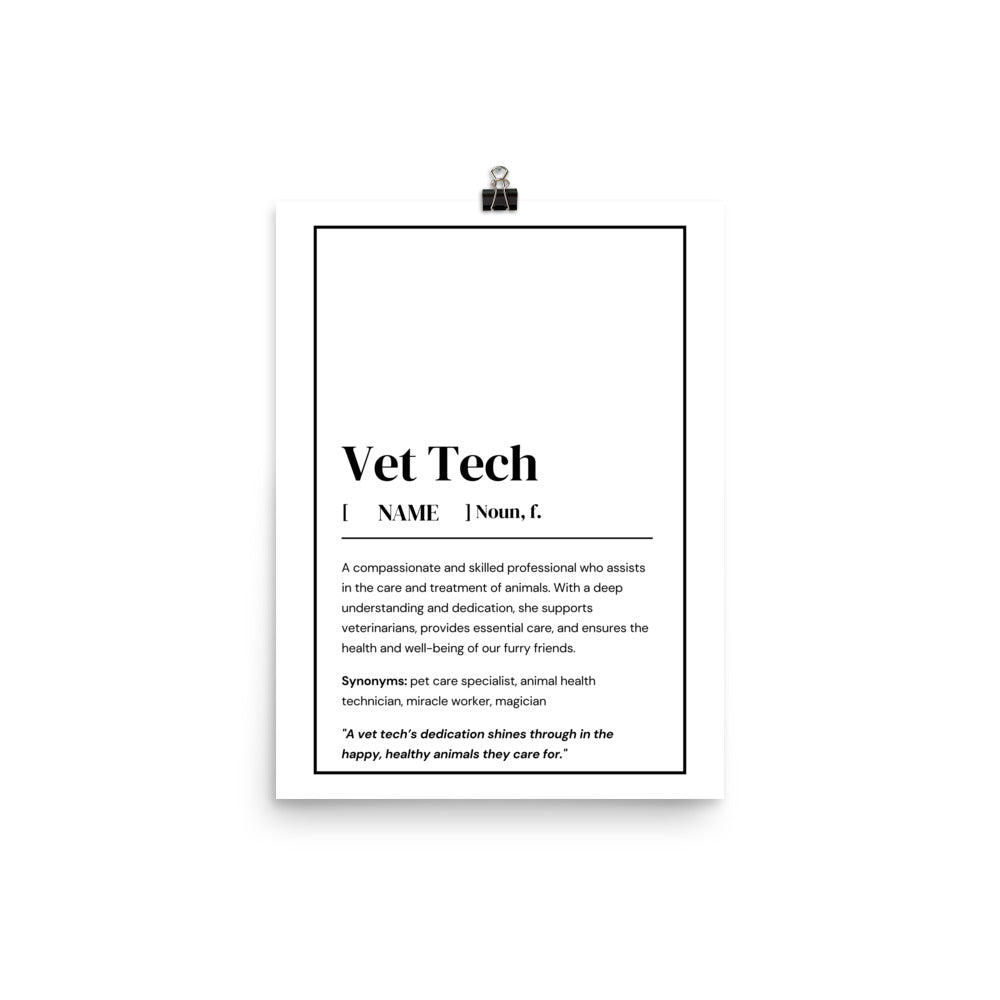 Vet Tech Definition Personalized Poster I Love Veterinary vet-tech-definition-personalized-poster-i-love-veterinary