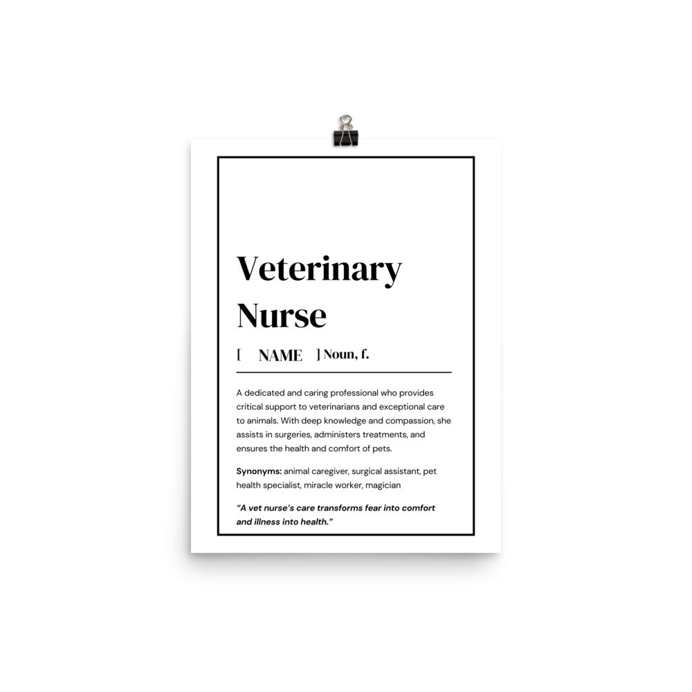 Veterinary Nurse Personalized Poster-Enhanced Matte Paper Poster-I love Veterinary