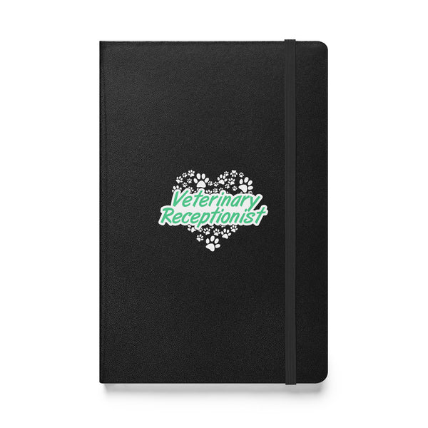 Veterinary Receptionist Heart Paws Hardcover-bound notebook-Hardcover Bound Notebook | JournalBook®-I love Veterinary