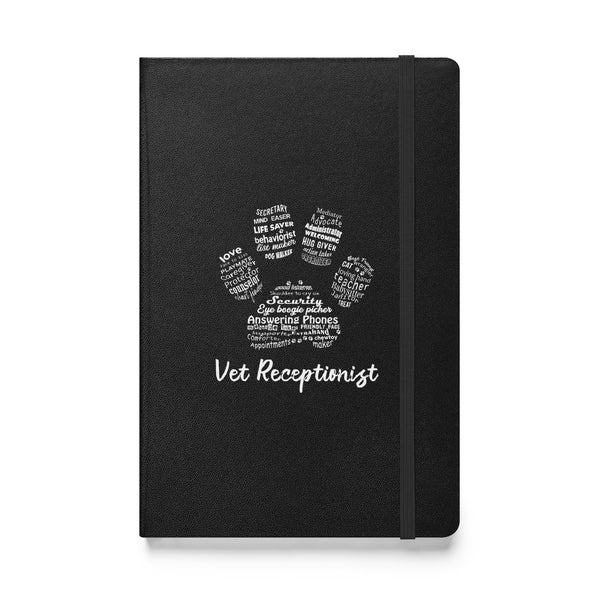 Vet Receptionist Pawprint Hardcover bound notebook-Hardcover Bound Notebook | JournalBook®-I love Veterinary