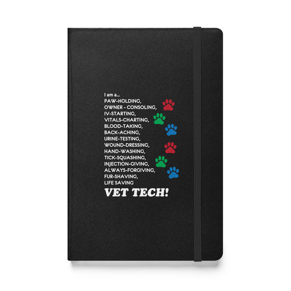 I am a... Vet Tech Hardcover bound notebook-Hardcover Bound Notebook | JournalBook®-I love Veterinary