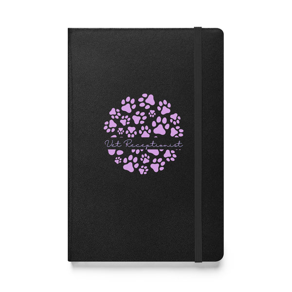 Vet Receptionist circle paws pattern, Hardcover-bound notebook-I love Veterinary