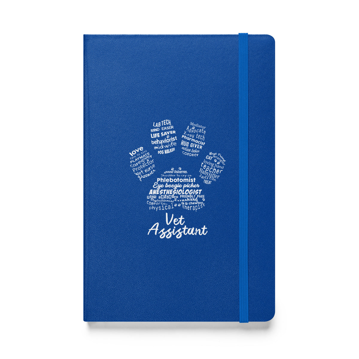 Vet Assistant Pawprint Hardcover bound notebook-Hardcover Bound Notebook | JournalBook®-I love Veterinary