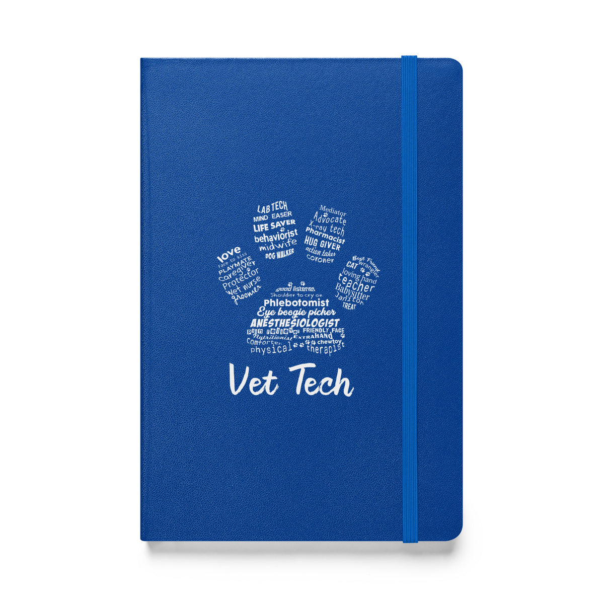Vet Tech - Paw Print Hardcover bound notebook-Hardcover Bound Notebook | JournalBook®-I love Veterinary
