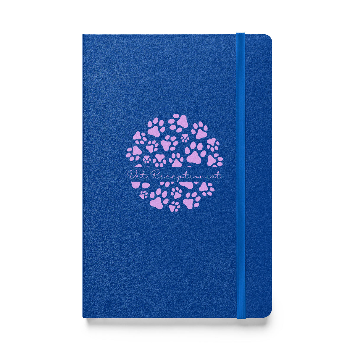 Vet Receptionist circle paws pattern, Hardcover-bound notebook-I love Veterinary
