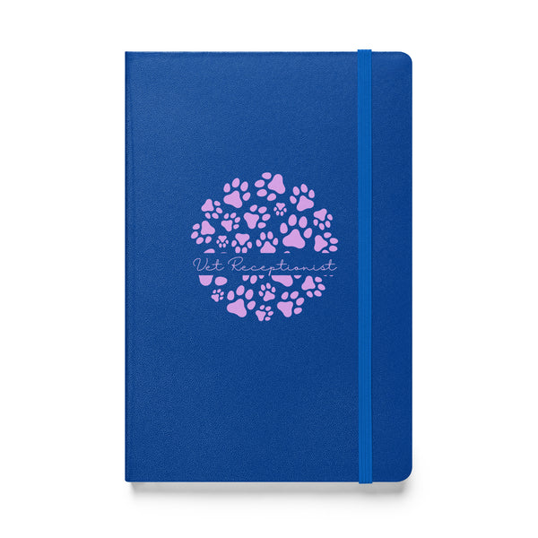 Vet Receptionist circle paws pattern, Hardcover-bound notebook-I love Veterinary