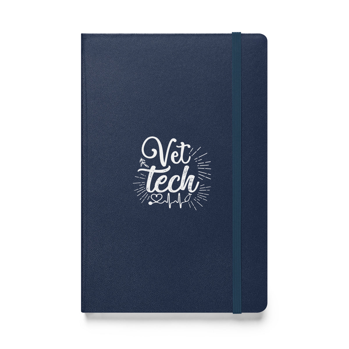 Vet Tech Stethoscope Pulse Hardcover bound notebook-Hardcover Bound Notebook | JournalBook®-I love Veterinary