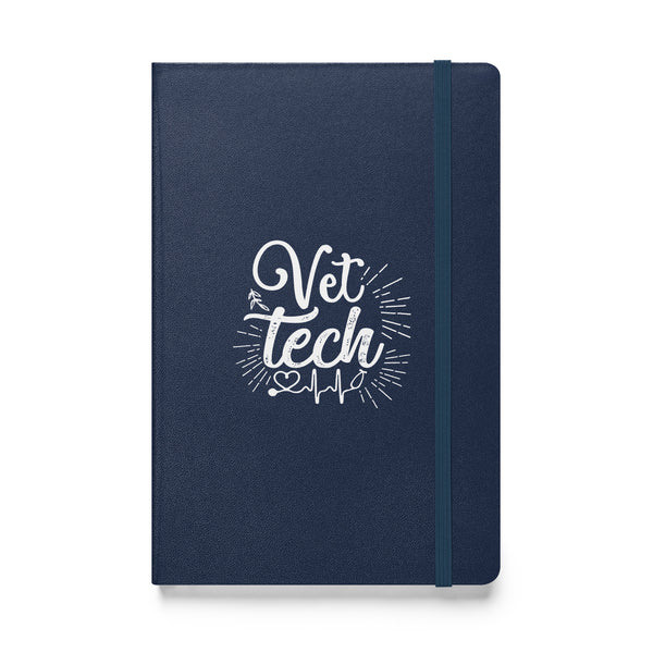 Vet Tech Stethoscope Pulse Hardcover bound notebook-Hardcover Bound Notebook | JournalBook®-I love Veterinary