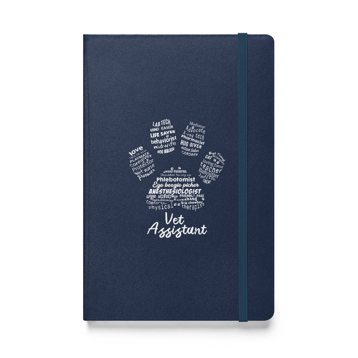 Vet Assistant Pawprint Hardcover bound notebook-Hardcover Bound Notebook | JournalBook®-I love Veterinary