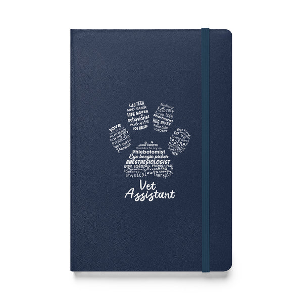 Vet Assistant Pawprint Hardcover bound notebook-Hardcover Bound Notebook | JournalBook®-I love Veterinary