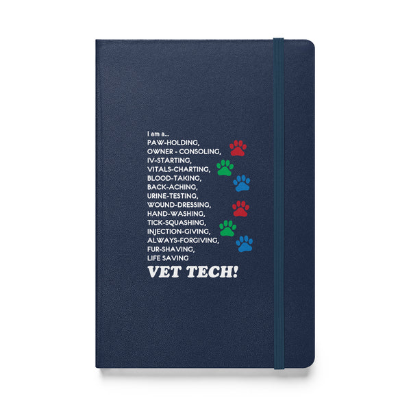 I am a... Vet Tech Hardcover bound notebook-Hardcover Bound Notebook | JournalBook®-I love Veterinary