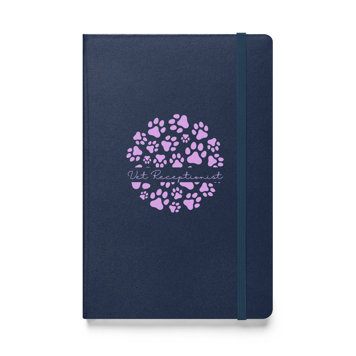 Vet Receptionist circle paws pattern, Hardcover-bound notebook-I love Veterinary