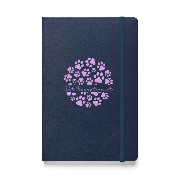 Vet Receptionist circle paws pattern, Hardcover-bound notebook-I love Veterinary