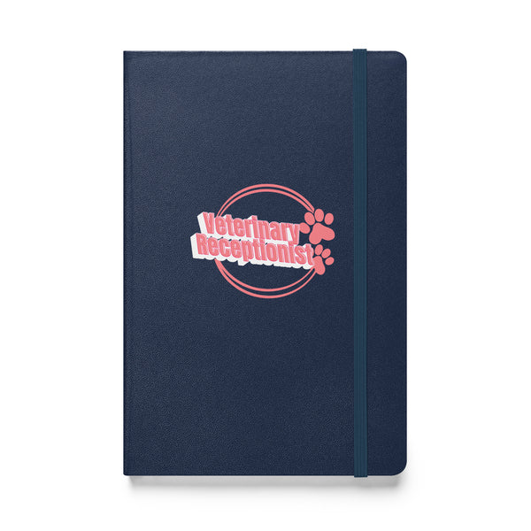 Vet Receptionist circle two paws, Hardcover-bound notebook-I love Veterinary