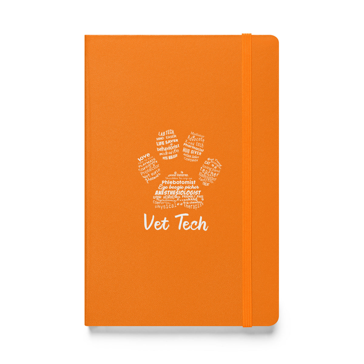 Vet Tech - Paw Print Hardcover bound notebook-Hardcover Bound Notebook | JournalBook®-I love Veterinary