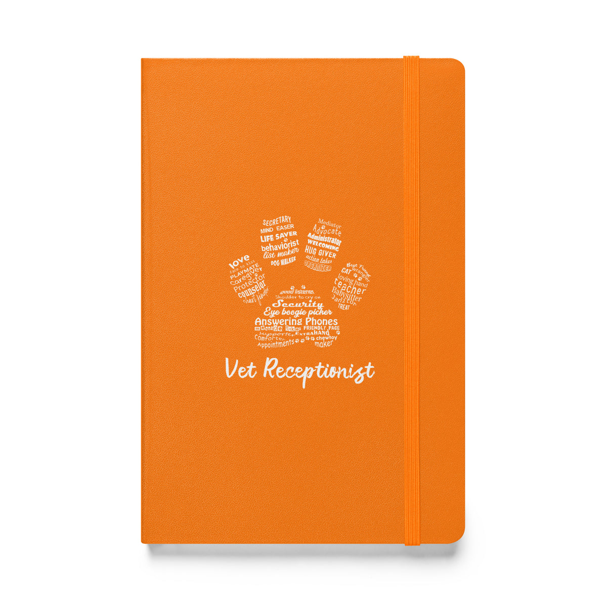 Vet Receptionist Pawprint Hardcover bound notebook-Hardcover Bound Notebook | JournalBook®-I love Veterinary