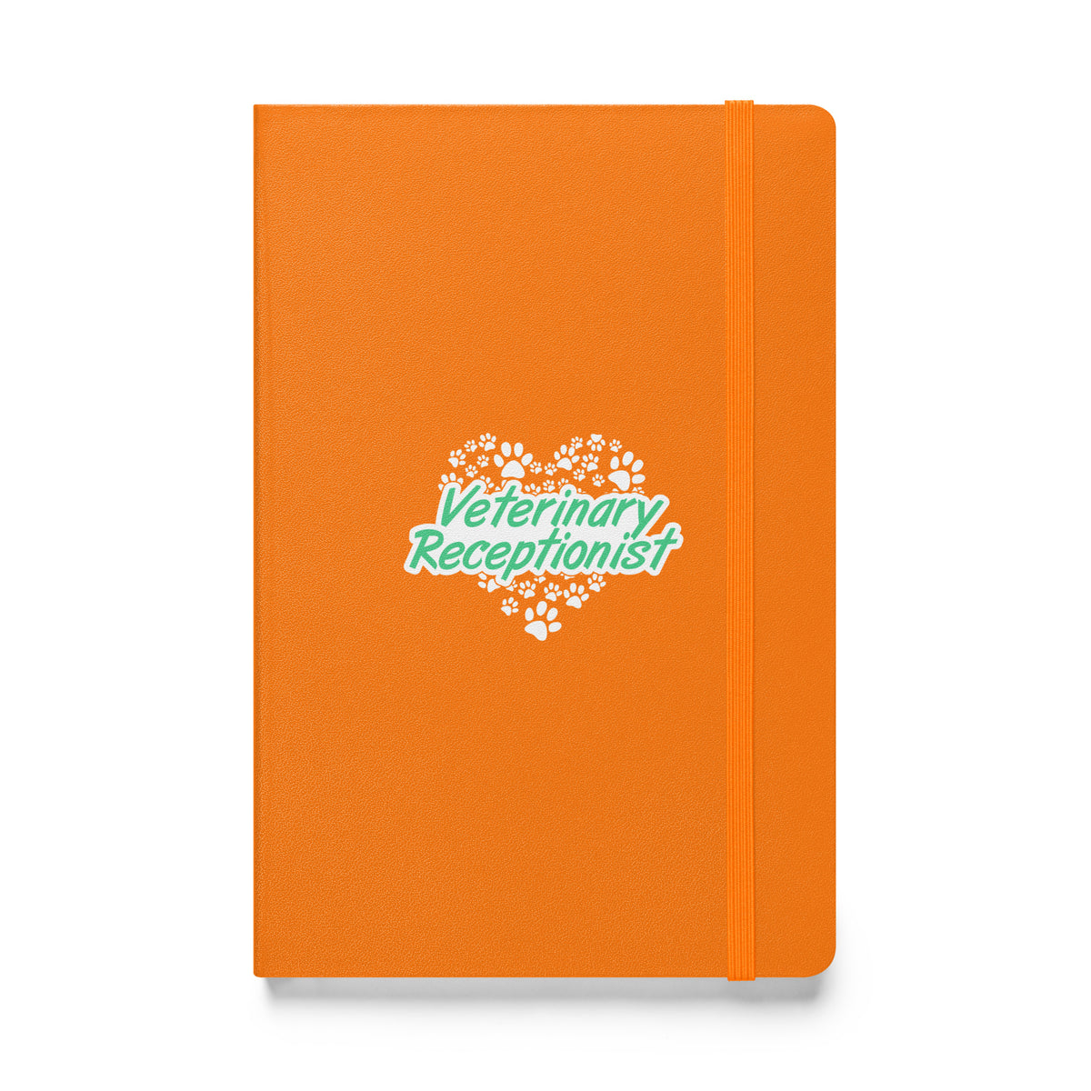 Veterinary Receptionist Heart Paws Hardcover-bound notebook-Hardcover Bound Notebook | JournalBook®-I love Veterinary