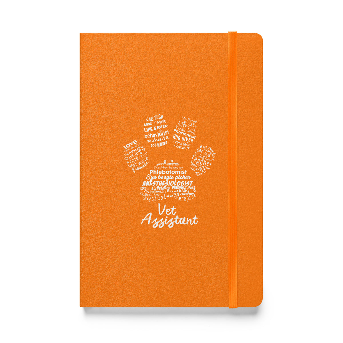 Vet Assistant Pawprint Hardcover bound notebook-Hardcover Bound Notebook | JournalBook®-I love Veterinary