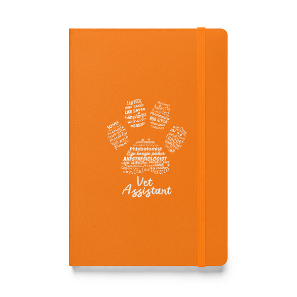 Vet Assistant Pawprint Hardcover bound notebook-Hardcover Bound Notebook | JournalBook®-I love Veterinary