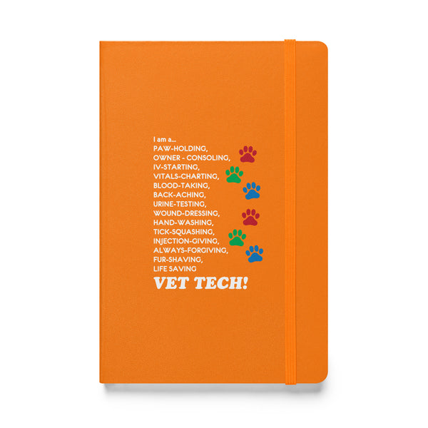 I am a... Vet Tech Hardcover bound notebook-Hardcover Bound Notebook | JournalBook®-I love Veterinary