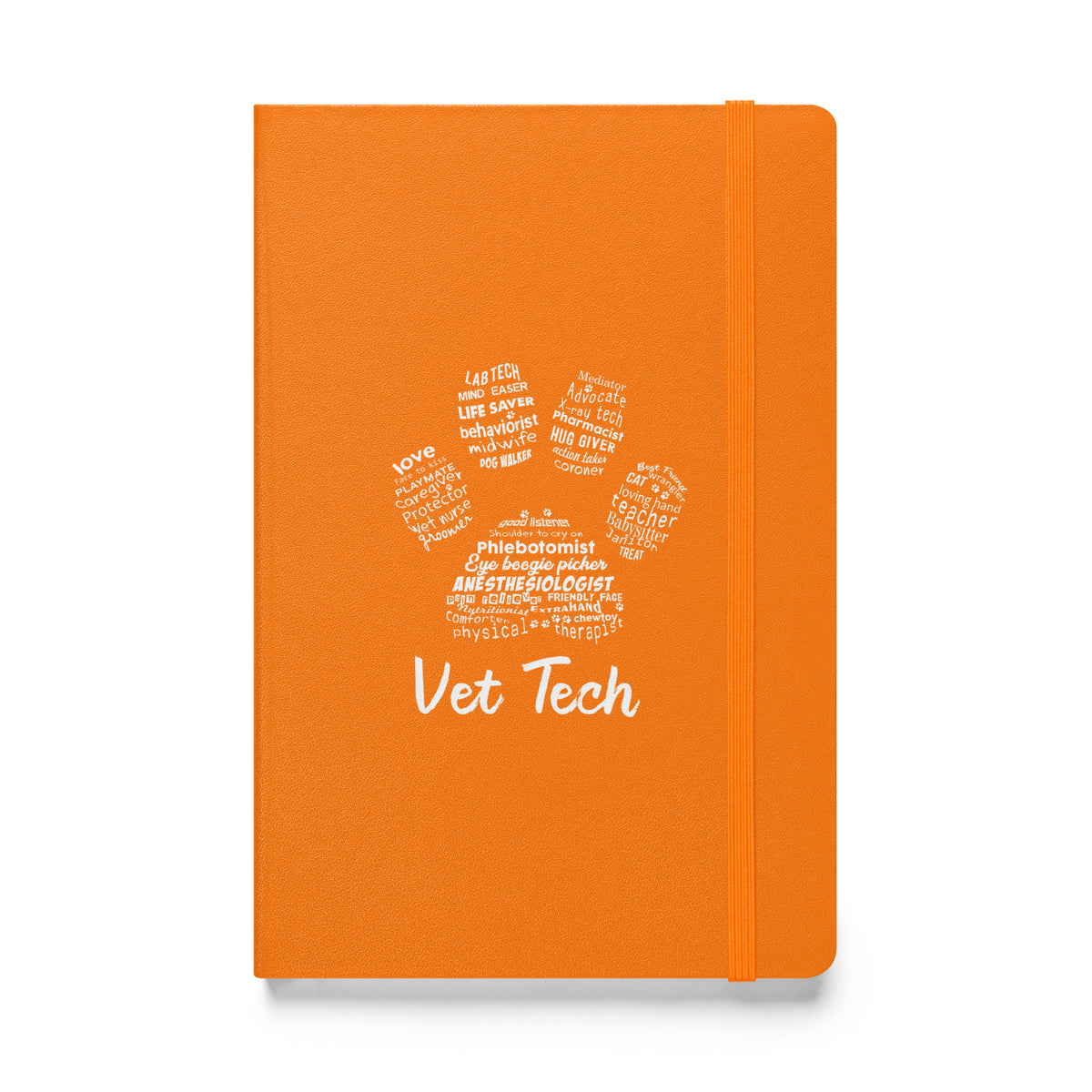 Vet Tech - Paw Print Hardcover bound notebook-Hardcover Bound Notebook | JournalBook®-I love Veterinary