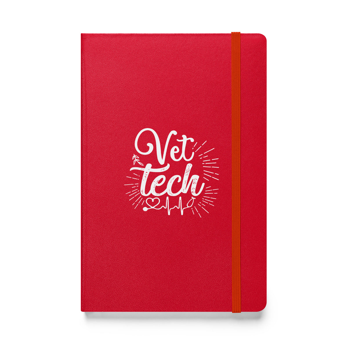 Vet Tech Stethoscope Pulse Hardcover bound notebook-Hardcover Bound Notebook | JournalBook®-I love Veterinary