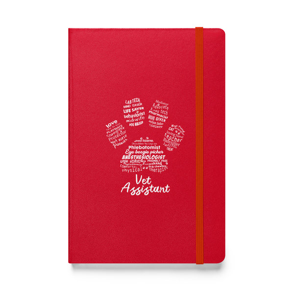 Vet Assistant Pawprint Hardcover bound notebook-Hardcover Bound Notebook | JournalBook®-I love Veterinary
