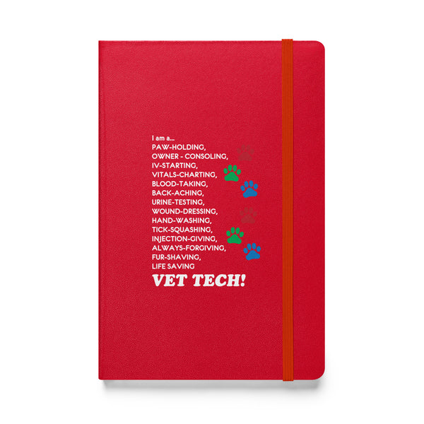 I am a... Vet Tech Hardcover bound notebook-Hardcover Bound Notebook | JournalBook®-I love Veterinary