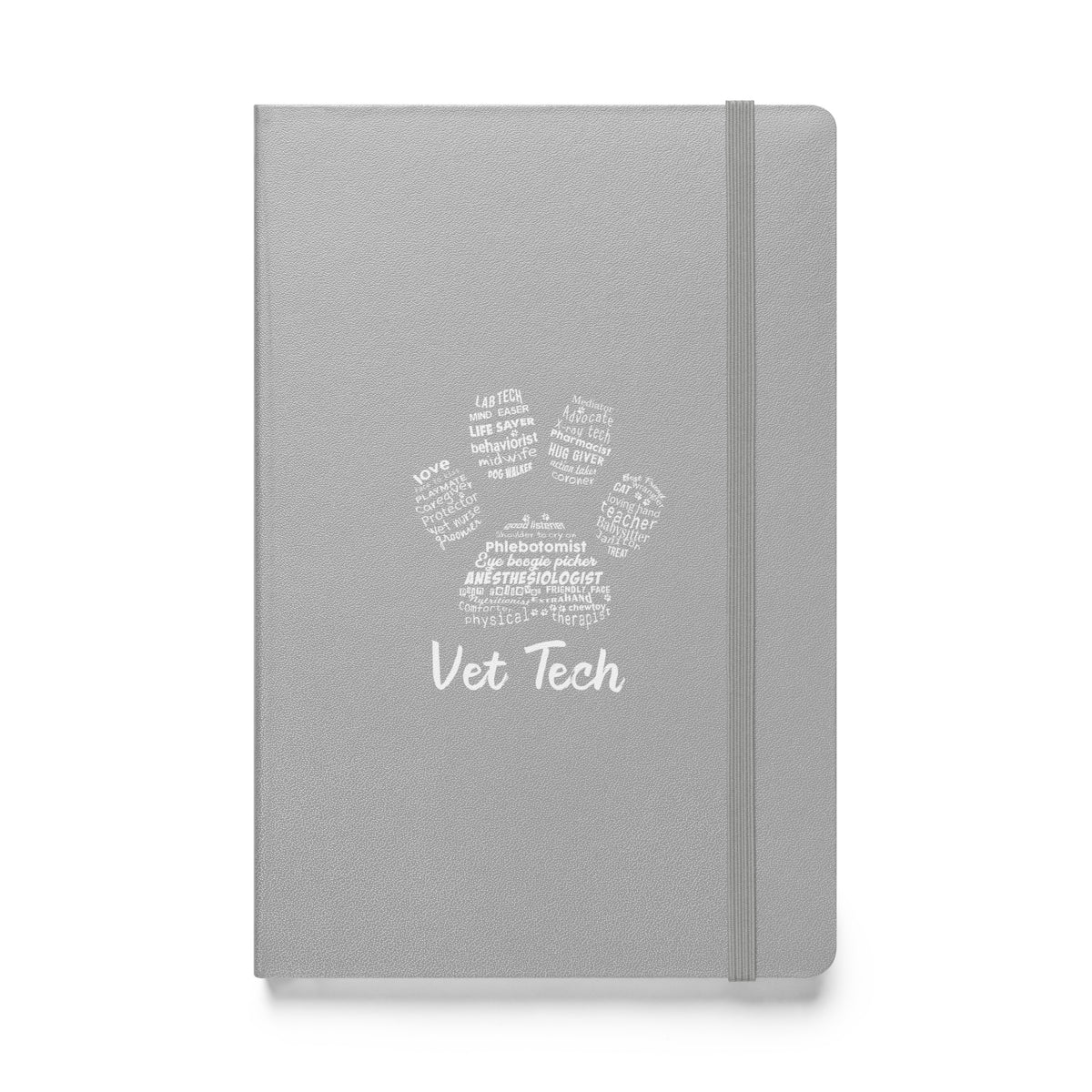 Vet Tech - Paw Print Hardcover bound notebook-Hardcover Bound Notebook | JournalBook®-I love Veterinary