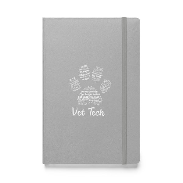 Vet Tech - Paw Print Hardcover bound notebook-Hardcover Bound Notebook | JournalBook®-I love Veterinary