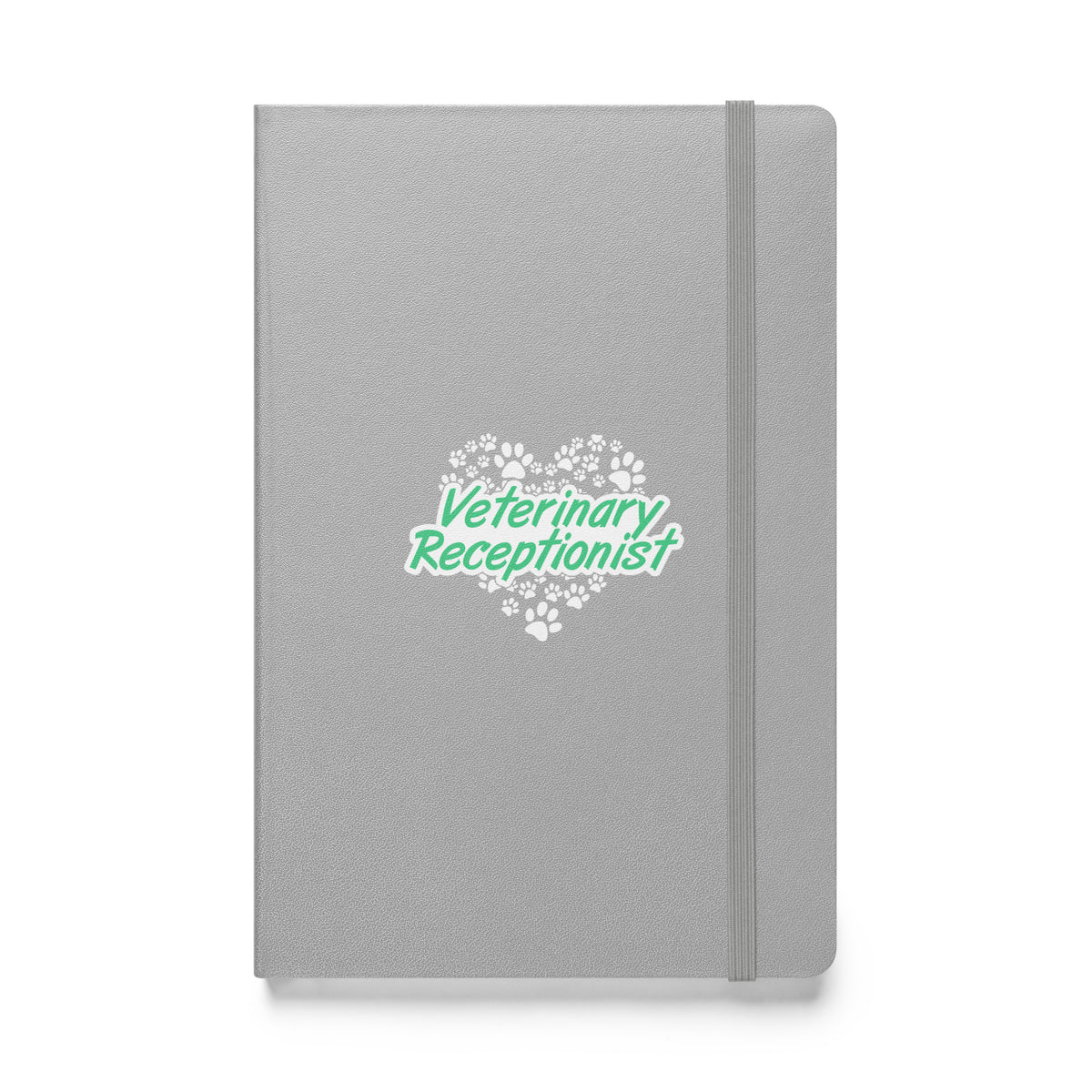 Veterinary Receptionist Heart Paws Hardcover-bound notebook-Hardcover Bound Notebook | JournalBook®-I love Veterinary