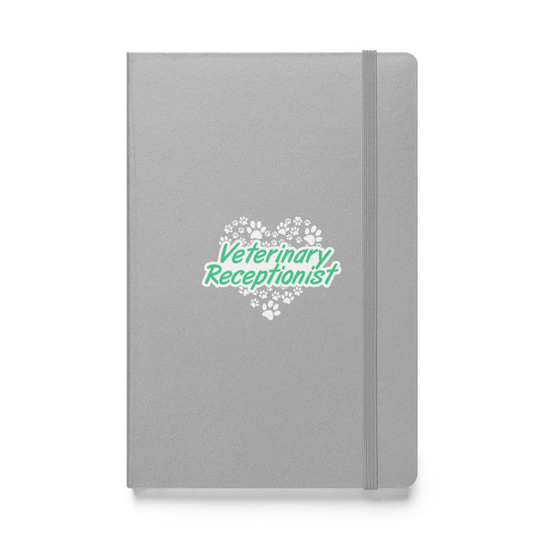 Veterinary Receptionist Heart Paws Hardcover-bound notebook-Hardcover Bound Notebook | JournalBook®-I love Veterinary