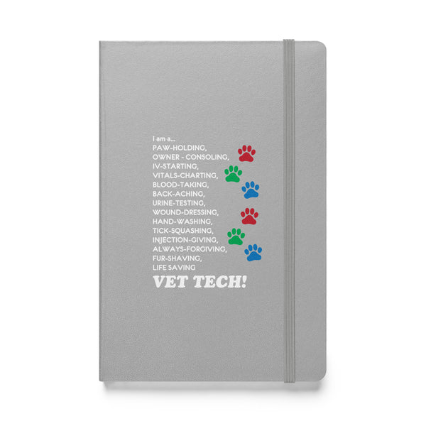 I am a... Vet Tech Hardcover bound notebook-Hardcover Bound Notebook | JournalBook®-I love Veterinary