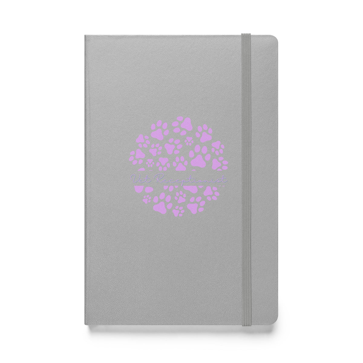 Vet Receptionist circle paws pattern, Hardcover-bound notebook-I love Veterinary