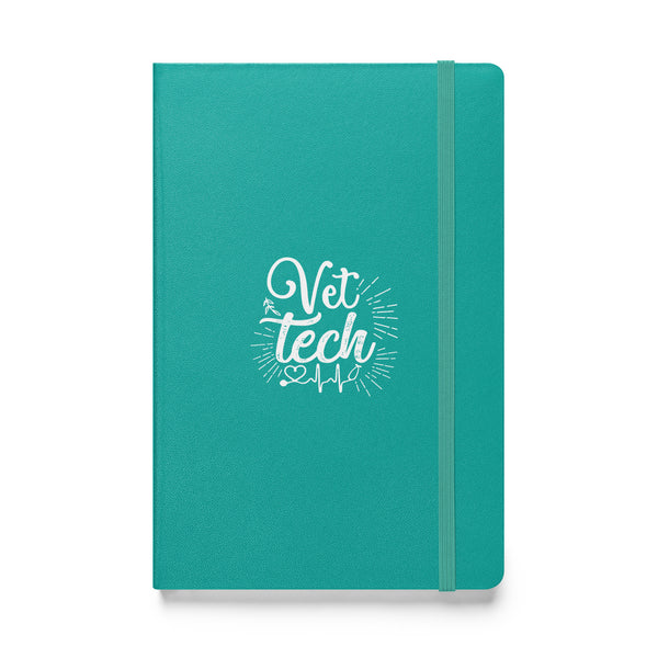 Vet Tech Stethoscope Pulse Hardcover bound notebook-Hardcover Bound Notebook | JournalBook®-I love Veterinary