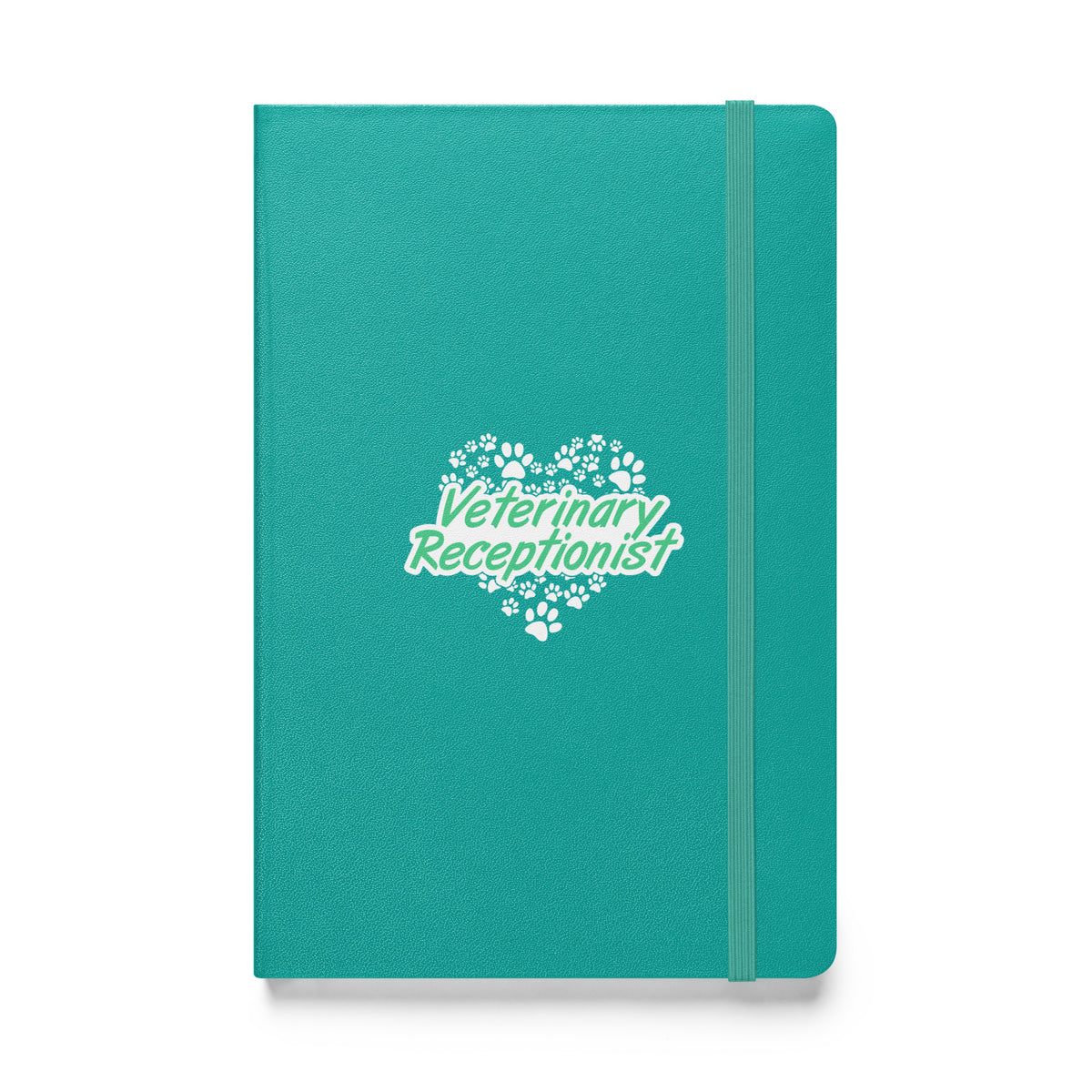 Veterinary Receptionist Heart Paws Hardcover-bound notebook-Hardcover Bound Notebook | JournalBook®-I love Veterinary