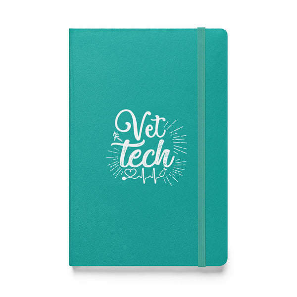 Vet Tech Stethoscope Pulse Hardcover bound notebook-Hardcover Bound Notebook | JournalBook®-I love Veterinary