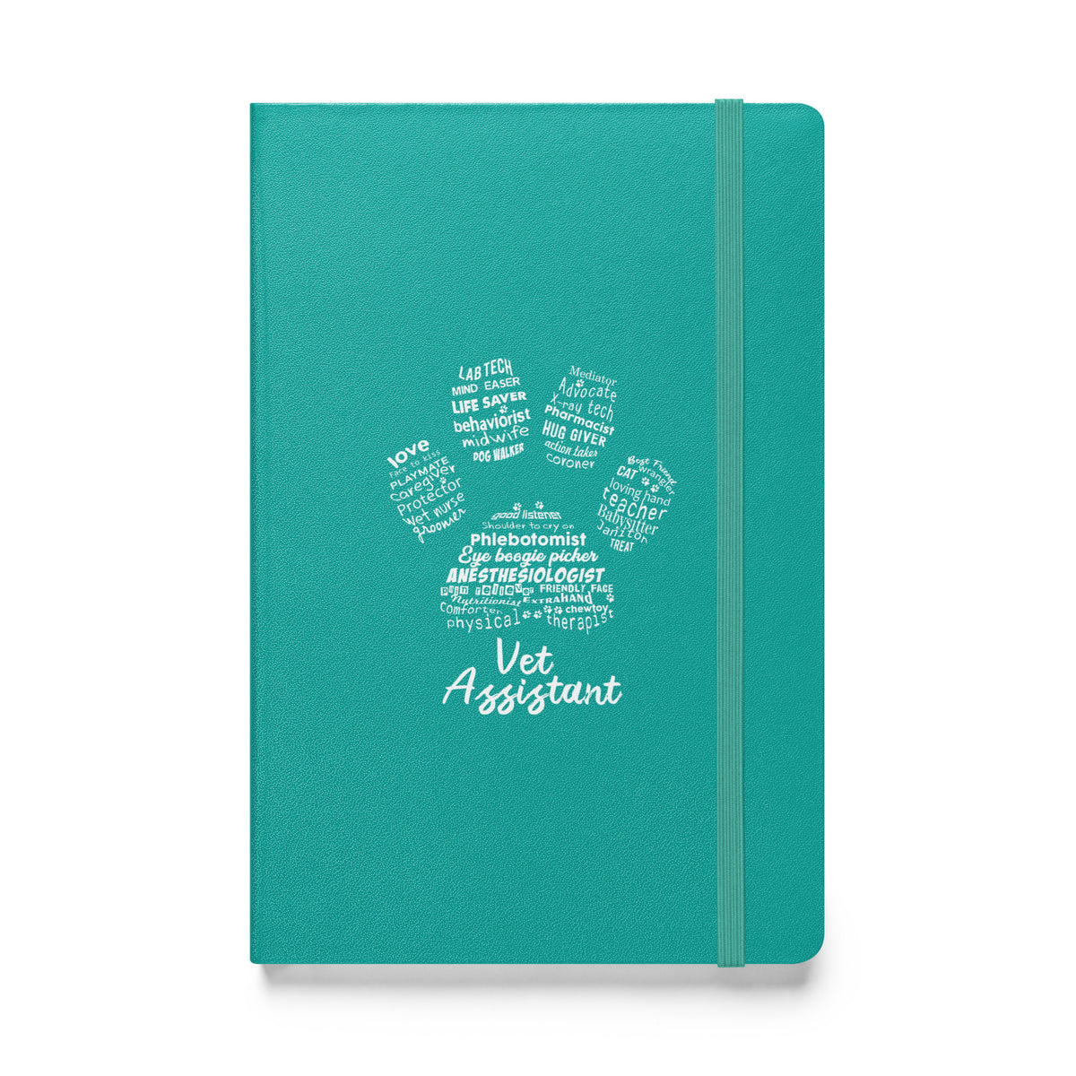 Vet Assistant Pawprint Hardcover bound notebook-Hardcover Bound Notebook | JournalBook®-I love Veterinary