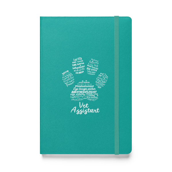 Vet Assistant Pawprint Hardcover bound notebook-Hardcover Bound Notebook | JournalBook®-I love Veterinary