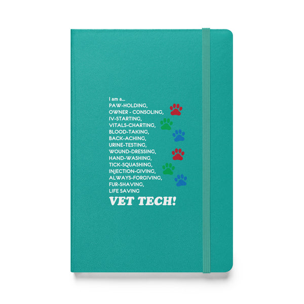 I am a... Vet Tech Hardcover bound notebook-Hardcover Bound Notebook | JournalBook®-I love Veterinary