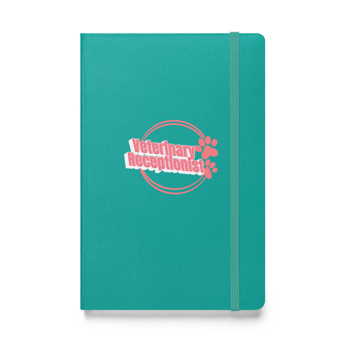 Vet Receptionist circle two paws, Hardcover-bound notebook-I love Veterinary