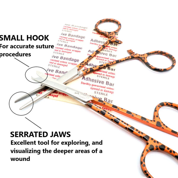 Paw Print Instruments Set of 3 Bandage Scissor, Hemostat, and Suture Scissor-Veterinary Instruments-I love Veterinary
