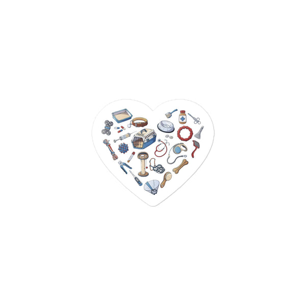 Veterinary Heart Bubble-free stickers-Kiss-Cut Stickers-I love Veterinary